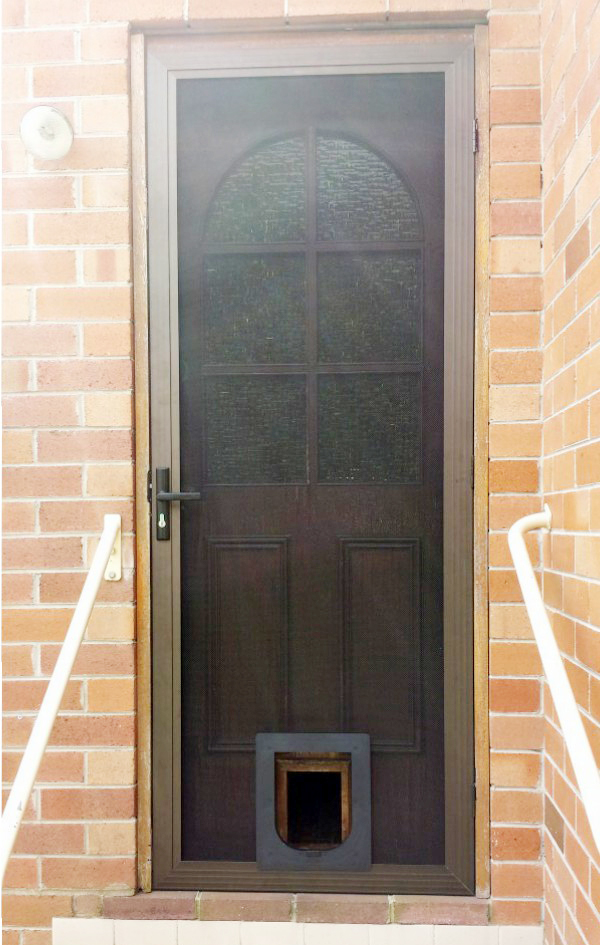Stainless Screen Security Door With Pet Door